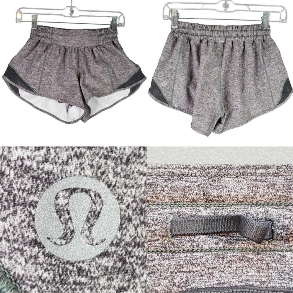 lululemon athletica Women's Heathered Gray Hottie Hot Shorts - Picture 3 of 6